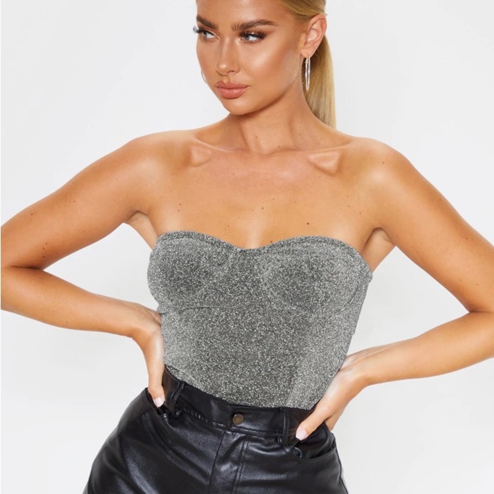 Pretty Little Thing Glitter Cup Corset